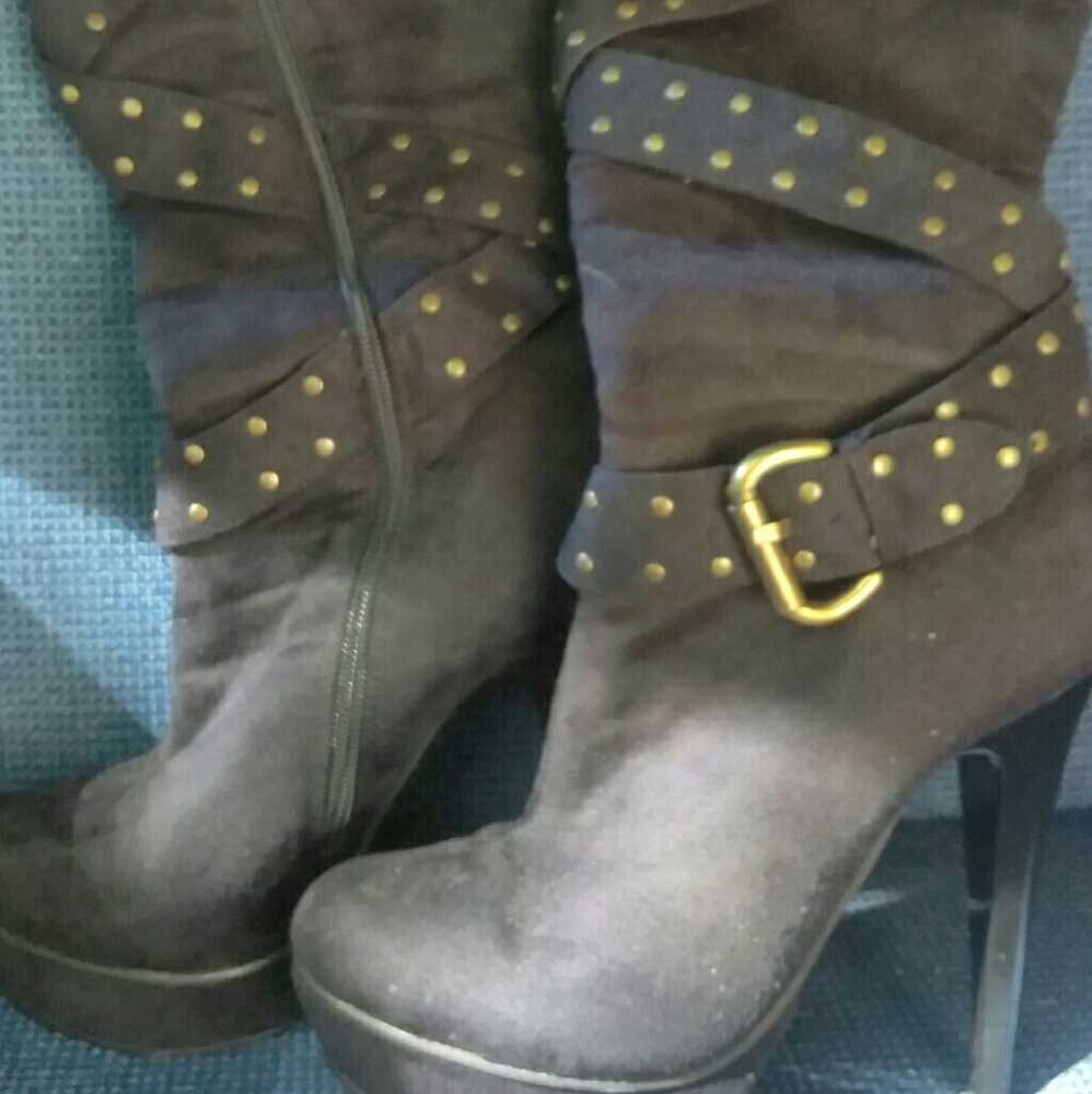 Microfiber Platform High Heel Boot. - Picture 2 of 3
